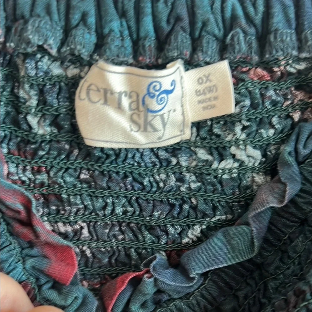 ❤️ 3 for $15. Terra & Sky Green Bell Sleeve Ruffled Blouse - Picture 2 of 3